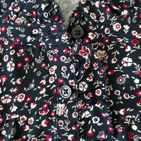 LOFT Floral Henley Blouse - Picture 2 of 4